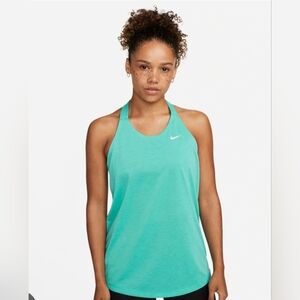Nike Dri-FIT knit tank top in aqua blue.